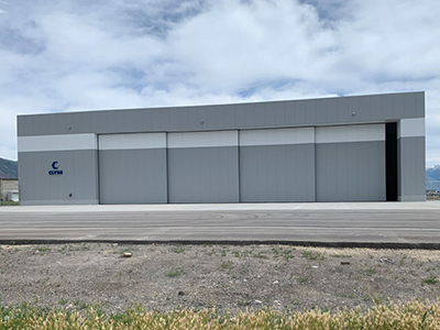 Steel aircraft hangar
