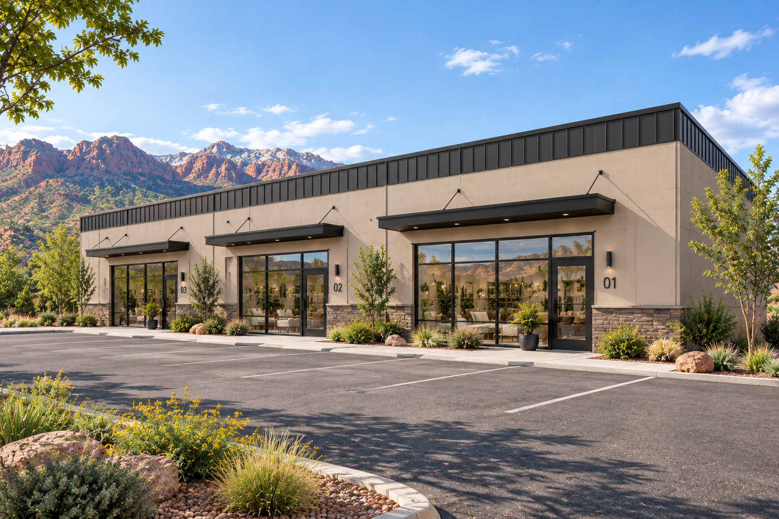 Steel flex building retail strip